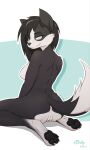  absurd_res anthro anus biskydraws border_collie breasts butt canid canine canis chelana collie domestic_dog female genitals herding_dog hi_res looking_at_viewer mammal pastoral_dog pawpads paws pussy sheepdog solo 