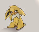  2021 absurd_res ambiguous_gender blush blush_lines bodily_fluids brown_eyes crying eeveelution feral fur grey_background hi_res jolteon kemono narrowed_eyes neck_tuft nintendo open_mouth park_horang pok&eacute;mon pok&eacute;mon_(species) shaded shaking simple_background simple_shading solo tears tuft video_games watery_eyes white_body white_fur yellow_body yellow_fur 