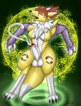  absurd_res bandai_namco breast_expansion breasts bulge digimon digimon_(species) expansion female forced forced_transformation genital_growth growth hi_res humanoid latex penis_growth renamon rika_nonaka solo technology thephantompornographer transformation 
