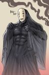  anthro ghibli hanumtaza hi_res humanoid male mask monstrous_humanoid muscular muscular_male no-face shroud solo spirited_away 