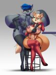  anthro armwear big_breasts breasts canid canine choker clothing crossed_legs crossgender curvy_figure dracojeff duo elbow_gloves female female/female fox fox_mccloud furniture gloves handwear hat headgear headwear high_heels huge_breasts jewelry legwear lingerie mammal mtf_crossgender necklace nintendo procyonid raccoon sitting sly_cooper sly_cooper_(series) smile sony_corporation sony_interactive_entertainment standing star_fox stool sucker_punch_productions thick_thighs thigh_highs video_games voluptuous wide_hips 