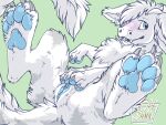  absurd_res anus blue_eyes blush bodily_fluids butt clitoris dragon fluffy fluffy_tail fur furred_dragon genital_fluids genitals hi_res horn jorden long_tail nude ohd4mnart pawpads paws pussy pussy_juice sketch spread_legs spreading vaginal wet 