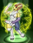 absurd_res bandai_namco breast_expansion breasts bulge clothing digimon digimon_(species) expansion female forced forced_transformation genital_growth growth hi_res humanoid penis_growth renamon rika_nonaka solo technology thephantompornographer torn_clothing transformation 