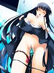  aquarium black_hair black_panties breasts censored closed_eyes exhibitionism fish from_below kikurage_(plastic_people) kusakabe_yuuki_(to_heart_2) large_breasts long_hair nipples non-web_source open_clothes open_mouth open_shirt panties panty_pull public_nudity public_vibrator pussy pussy_juice school_uniform shirt skirt skirt_lift solo to_heart_2 underwear vibrator 