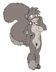  anthro areola blush breasts cleft_of_venus digital_media_(artwork) embarrassed female fur genitals mammal marion_(housepets!) nipples nude pussy rick_griffin rodent sciurid solo standing tree_squirrel 
