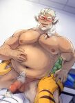  abs anal animal_humanoid anthro balls belly blonde_hair blush bodily_fluids braided_hair braided_ponytail cowgirl_position cum cum_while_penetrated duo erection eyewear felid from_front_position genital_fluids genitals glasses hair huckle humanoid katoributa_a lifewonders live-a-hero male male/male male_penetrated male_penetrating male_penetrating_male mammal musclegut navel nipples on_bottom on_top pantherine pecs penetration penis pubes ryekie_(live-a-hero) sex tan_body tan_skin tiger video_games 