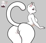  absurd_res anthro big_breasts big_butt big_daddy_(artist) blush branchata breasts butt clothing digital_media_(artwork) domestic_cat felid feline felis fur genitals hair hi_res looking_at_viewer male mammal nude pussy simple_background solo text vkontakte white_body white_fur 