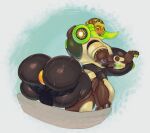  absurd_res algooriginal ambiguous_gender areola big_breasts big_butt blizzard_entertainment bodily_fluids breasts butt butt_grab duo facesitting female hand_on_butt hi_res horn huge_breasts huge_butt humanoid hyper hyper_butt larger_female machine male nipples omnic orisa_(overwatch) overwatch robot side_boob size_difference skindentation small_waist smaller_male sweat taur thick_thighs video_games wide_hips 