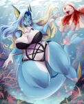  anthro bikini bunnywhiskerz clothing eeveelution female feral goldeen larger_female nintendo pok&eacute;mon pok&eacute;mon_(species) size_difference swimwear thick_thighs underwater vaporeon video_games water wide_hips 