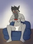  anthro anthrofied briefs bulge clothed clothing controller fuze game_controller gaming hi_res holding_controller holding_object joycon_controller male navel nintendo nintendo_controller nintendo_switch nipples pawl_(fuze) playing_videogame pok&eacute;mon pok&eacute;mon_(species) pok&eacute;morph poochyena sitting solo tighty_whities tongue tongue_out topless underwear underwear_only video_games white_clothing white_underwear 