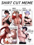  5boys abs absurdres animal_ears armpits backwards_hat bara bare_pectorals bare_shoulders baseball_cap black_male_underwear blue_hair blush chest_harness clothes_lift clothes_pull commentary cow_ears curled_horns earrings edging_underwear eloseu_(haribochase) extra_ears food fruit harness hat hello_kitty hello_kitty_(character) hello_kitty_print highres horns ice_cream inverted_nipples jewelry kuromi large_pectorals lifeguard long_hair looking_at_viewer male_focus male_underwear male_underwear_peek manboobs meme mouth_hold multiple_boys muscular muscular_male navel necklace nipple_slip nipples open_fly original pectoral_cleavage pectoral_lift pectorals pulled_by_self purple_eyes red_hair shirt_cut_(meme) shirt_lift shirt_pull short_hair shorts sidepec stomach strawberry sweat underpec underwear whistle whistle_around_neck white_shorts wind 