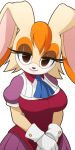  anthro breasts brown_eyes clothed clothing female gloves handwear lagomorph leporid looking_at_viewer mammal mature_anthro mature_female mikeinel rabbit sega solo sonic_the_hedgehog_(series) vanilla_the_rabbit 