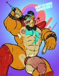  abs absurd_res accessory anthro armpit_hair balls bodily_fluids body_hair chest_tuft cock_ring five_nights_at_freddy&#039;s five_nights_at_freddy&#039;s:_security_breach genital_fluids genitals gesture glamrock_freddy_(fnaf) hi_res jewelry looking_at_viewer low-angle_view male muscular muscular_male narram navel nipples penis penis_accessory penis_jewelry pointing pointing_at_penis precum scottgames solo tuft video_games 