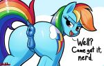  animal_genitalia animal_pussy anus butt equid equine equine_pussy female feral friendship_is_magic genitals hasbro hi_res horse infrayellow looking_back mammal my_little_pony pony puffy_anus pussy rainbow_dash_(mlp) solo 