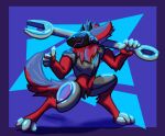  absurd_res anthro female fur hi_res machine pose protogen red_body red_fur solo tools universaldragon wrench 