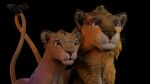  3d_(artwork) 3danimal 3dart 3dartwork 3dferal 3dlion bigcat digital_media_(artwork) duo felid feline female feral fur hair hi_res lion male male/female mammal pantherine realistic ruark 