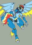  anthro anthrofied big_breasts black_sclera blue_body breasts equid equine eyewear eyewear_on_head female friendship_is_magic goggles goggles_on_head hair hasbro hi_res imric1251 machine mammal multicolored_hair multicolored_tail my_little_pony nipples pegasus rainbow_dash_(mlp) rainbow_hair rainbow_tail robot simple_background spread_wings thick_thighs wings yellow_eyes 