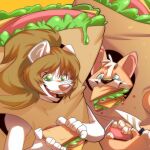  anthro canid canine canis clothing costume domestic_dog duo female food food_costume herding_dog hi_res kigtoons laxes male mammal martha_mink mink mustelid musteline pastoral_dog sandwich_(disambiguation) sandwich_costume theglitchberserker true_musteline welsh_corgi 