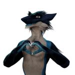  &lt;3 alpha_channel anthro blue_body blue_fur blue_skin fur gesture hand_heart looking_at_viewer love magnum_(magnum) male nails sergal simple_background solo tagar1k transparent_background white_body white_fur 