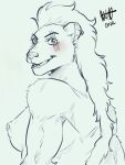  anthro ear_piercing felid female kianyx lion mammal mohawk muscular muscular_female nipple_piercing nipples pantherine piercing scar solo 