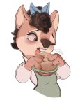  2022 anthro artist_name buckteeth burger clothed clothing dated digital_media_(artwork) eating female food fur hi_res holding_burger holding_food holding_object mammal open_mouth rodent sciurid simple_background solo surisu_(tohupo) teeth tohupo white_background 