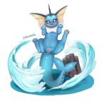  absurd_res anus blue_body eeveelution female feral genitals hi_res lunacatmia nintendo pok&eacute;mon pok&eacute;mon_(species) pussy solo spread_pussy spreading suspended_in_midair vaporeon video_games water 