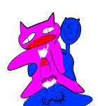  anal balls big_balls big_penis blue_body blue_fur bodily_fluids confusion cum domestic_cat duo felid feline felis forced fur genital_fluids genitals hair hi_res looking_evil looking_pleasured male male/male mammal penis pink_body pink_fur poopyuwu rape retarded surprise 