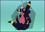  3_toes absurd_res balls eeveelution feet feral genitals hi_res hyper knot male moxiepawler_(artist) nintendo paws pok&eacute;mon pok&eacute;mon_(species) solo toes umbreon video_games 