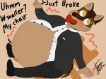  anthro belly canid canine canis jchubbywolf male mammal overeating overweight solo wolf 
