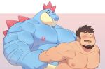  alligator alligatorid anal anal_penetration anthro anthro_dominating_human anthro_penetrating anthro_penetrating_human beard big_dom_small_sub big_muscles big_pecs blue_body blush bound brown_hair crocodilian dogoronumber3 dominant dominant_anthro dominant_male duo facial_hair fangs feraligatr from_behind_position hair hi_res holding_arm holding_arms holding_partner human human_on_anthro human_penetrated interspecies larger_anthro larger_male male male/male male_penetrated male_penetrating male_penetrating_male mammal multicolored_body musclegut muscular muscular_anthro muscular_male nintendo nipples nude open_mouth pecs penetration penile penile_penetration penis_in_ass pok&eacute;mon pok&eacute;mon_(species) pok&eacute;philia reptile scalie sex size_difference smaller_anthro smaller_male smaller_penetrated spikes spikes_(anatomy) submissive submissive_human submissive_male teeth video_games yellow_body 