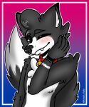  anthro canid canine fox hi_res ice lgbt_pride male male/male mammal pride_color_background pride_colors rafael_flufy simple_background solo 