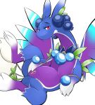  blue_sky_fruit_berry_dragon dragon female feral food fruit genitals hi_res honeymono looking_at_viewer nude plant pussy puzzle_and_dragons simple_background solo video_games white_background wings 