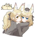  &gt;w&lt; 2girls ;o animal_ears animalization arknights black_bow black_headwear black_sweater blemishine_(arknights) blonde_hair blue_eyes bow cropped_torso dog-san extra_ears flying_sweatdrops grey_sweater hair_bow hat horse_ears horse_girl hug incest long_hair long_sleeves multiple_girls one_eye_closed ponytail sketch sweater thick_eyebrows upper_body wavy_mouth whislash_(arknights) yellow_eyes yuri 