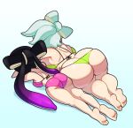  animal_humanoid big_breasts big_butt bikini black_hair breast_size_difference breasts butt butt_size_difference callie_(splatoon) cephalopod clothing duo female hair hi_res huge_breasts huge_butt humanoid inkling lying marie_(splatoon) marine mollusk nintendo on_front somescrub splatoon squid_sisters_(splatoon) swimwear thick_thighs video_games white_body white_hair white_skin 