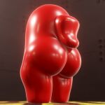  3d_(artwork) ambiguous_gender amogus among_us anthro backpack blender_(software) bubble_butt butt clothing crewmate_(among_us) digital_media_(artwork) foxygrandpaa hi_res innersloth rear_view red_body rubber rubber_clothing rubber_suit solo thick_thighs video_games 