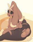  anthro big_butt butt clothing female flexible hi_res mega_evolution mega_lopunny nintendo pok&eacute;mon pok&eacute;mon_(species) skecchiart solo splits spread_legs spreading torn_clothing video_games 