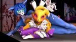  3d_(artwork) absurd_res anthro bandai_namco digimon digimon_(species) digital_media_(artwork) female group hi_res krystal looking_at_viewer nintendo nocturnalfuzz officer_flint_(foretbwat) on_chest renamon source_filmmaker star_fox trio video_games 