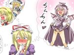  alice_margatroid blonde_hair blue_eyes blush chin-chin futanari gloves hat highres imagining kirisame_marisa multiple_girls mystia_lorelei penis short_hair tears touhou translated tsuki_wani yakumo_yukari 