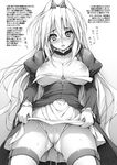  blush breasts frills greyscale ishikei large_breasts long_hair monochrome nipples panties puffy_nipples pussy_juice sekirei skirt skirt_lift solo tears thigh_strap tsukiumi underwear wet wet_clothes wet_panties 