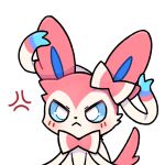  &gt;:&lt; 1:1 2022 ambiguous_gender angry blue_tail blush blush_lines cross-popping_vein eeveelution eye_glint feral fur furrowed_brow kemono nintendo park_horang pink_body pink_fur pink_tail pok&eacute;mon pok&eacute;mon_(species) ribbons solo sylveon video_games 