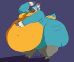  absurd_res ambiguous_gender anthro avian belly big_belly big_butt breath_of_the_wild butt colored hi_res huge_butt huge_thighs hyper hyper_belly hyper_butt hyper_thighs kass_(tloz) mamamouf moobs nintendo obese obese_anthro overweight overweight_anthro rito shaded solo the_legend_of_zelda thick_thighs video_games wide_hips 