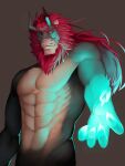  2016 anthro felid glowing glowing_body hi_res horn horned_humanoid humanoid lion male mammal muscular muscular_anthro pantherine pecs solo tkfkd5362 undertaker 