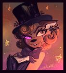  anthro bow_tie female glowing helena_(bonk6) hi_res hyaenid magician magician_hat mammal siliciaart solo star 
