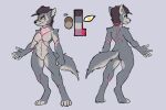  anthro canid canine canis color_swatch colored domestic_dog eye_scar facial_scar female frown fur fur_pattern hair hi_res hijackerdraws_(artist) husky jaclyn_(revertigo) mammal model_sheet nordic_sled_dog nude scar scars_all_over scowl solo spitz wolf 