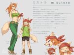  anthro breasts canid canine child female garyu_ryuto hi_res japanese_text mammal misutora model_sheet solo text translation_request young 