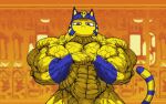  animal_crossing ankha_(animal_crossing) ankha_zone anthro cowgirl_position female from_front_position luigisjuy muscular muscular_female nintendo on_bottom on_top sex video_games 