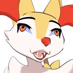  ahegao alsliensfw anthro braixen canid canine female fur looking_pleasured mammal meme nintendo open_mouth pogchamp pok&eacute;mon pok&eacute;mon_(species) simple_background smile solo tongue video_games why 