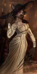  absurd_res anthro big_hat capcom claws digital_media_(artwork) female glowing glowing_eyes helena_(bonk6) hi_res hyaenid long_claws mammal resident_evil resident_evil_village rottengotika solo tall video_games 