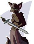  anthro battycat breasts charlotte_(battycat) domestic_cat felid feline felis female hi_res long_tail looking_at_viewer mammal melee_weapon pose solo sword weapon 