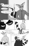  5_panel_comic absurd_res anthro boyfriends butt butt_grab cacomistle canid canine clothing dress_shirt eebahdeebah eyes_closed eyewear glasses group half-closed_eyes hand_on_butt hi_res khaki_pants kubo_(eebahdeebah) lagomorph lars_(eebahdeebah) leporid love male male/male mammal markings multicolored_body muscle_tone muscular muscular_anthro muscular_male narrowed_eyes necktie niko_(eebahdeebah) notched_ear office office_clothing open_mouth open_smile procyonid rabbit raccoon_dog ring_(marking) ringtail romantic romantic_couple seductive shirt simple_background smile smirk smug smug_face smug_grin suit tail_markings tanuki tight_clothing topwear trio two_tone_body white_background 